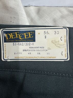 Deadstock Vintage 1970’s DEE CEE Men's Workpants NWT Original Tags Men's W56/L30